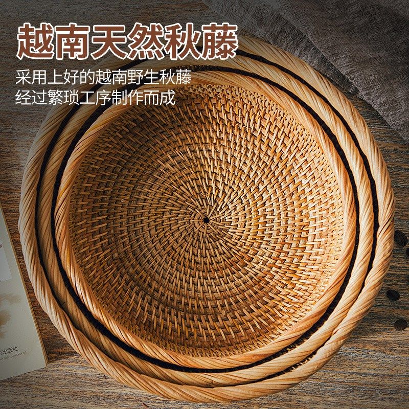 藤编收纳筐果篮家用馒头筐竹编包筐馍筐野餐篮筐手编篮子欧式田园