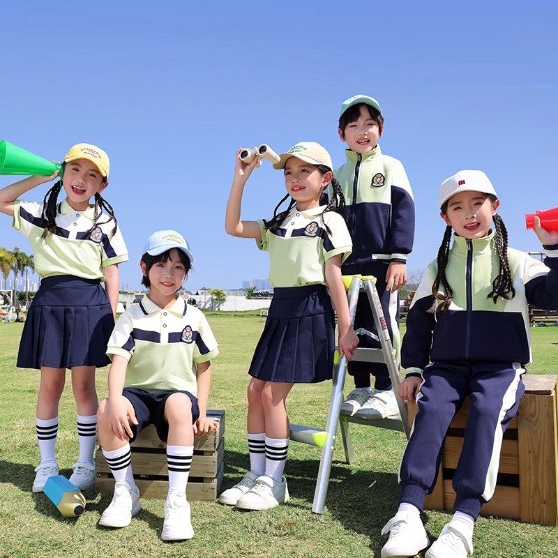 幼儿园园服春秋装小学生校服春秋套装三件套秋季蓝色儿童运动班服