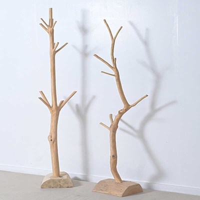 天然实木树枝衣帽架原木去皮树干落地挂衣架简约室内摆件树杈装饰