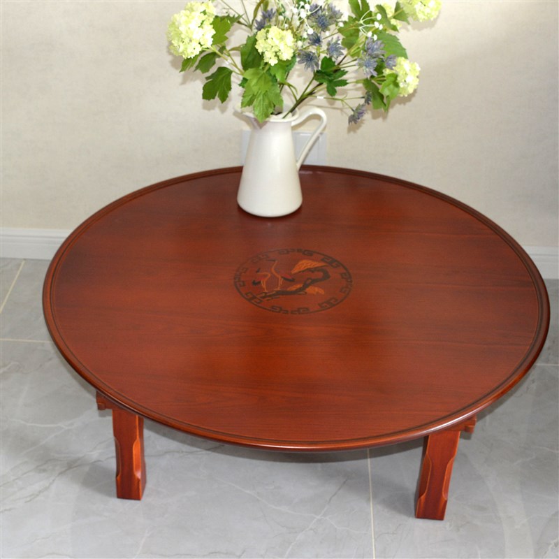 折叠桌地桌折叠桌榻榻米餐桌韩式木桌学习炕桌圆桌炕几饭桌