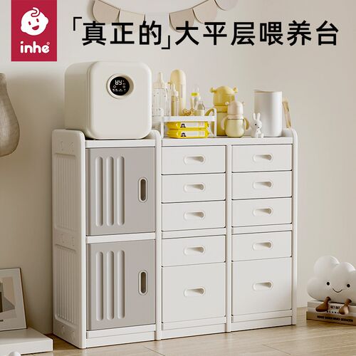 儿童玩具收纳架婴儿用品喂养台落地家用置物M柜宝宝衣柜储物整理