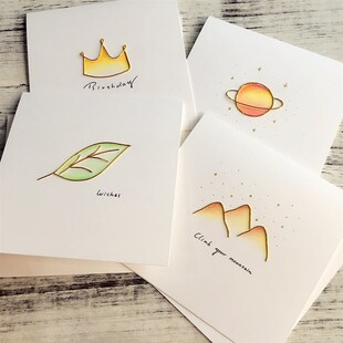 金属绕线祝福贺卡2 (手工贺卡生日离别鼓J励贺卡贺卡材料包RXZ2)