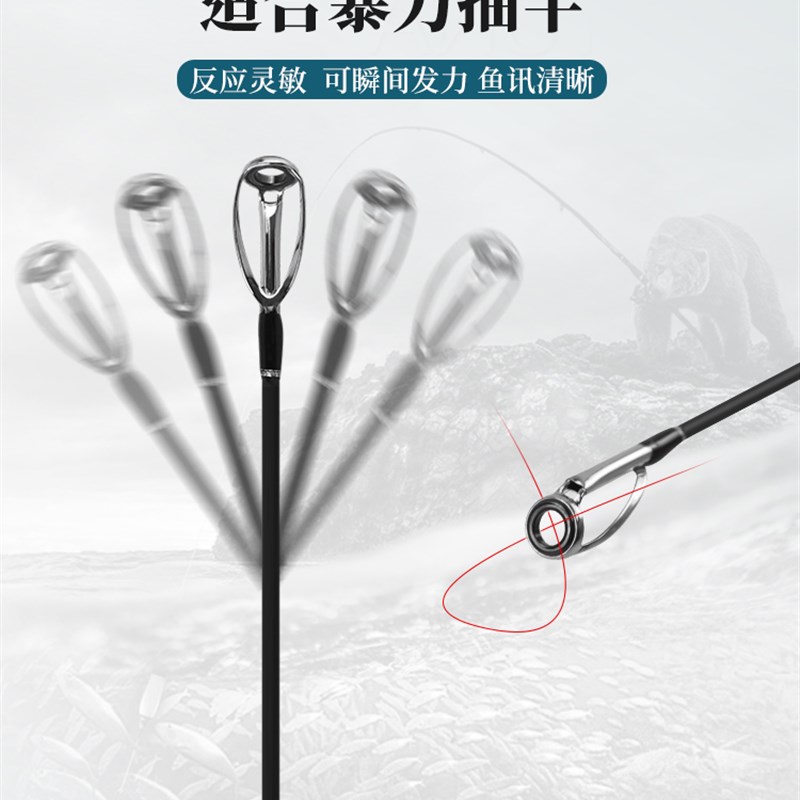 雷强竿XH超轻超硬调高碳中雷锚杆路亚竿直柄枪柄远投海钓打黑鱼竿