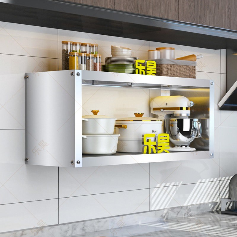厨房不锈钢吊柜单双层壁挂式打孔上墙收纳柜商用挂墙置物架储物柜,厨房/烹饪用具,厨房置物架/置物柜/角架,淘宝优惠券,粉丝福利购,淘宝优惠卷