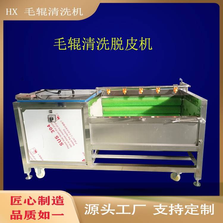 土豆根茎类毛辊清洗机莲藕马铃薯毛刷去泥机全自动清洗净菜设备