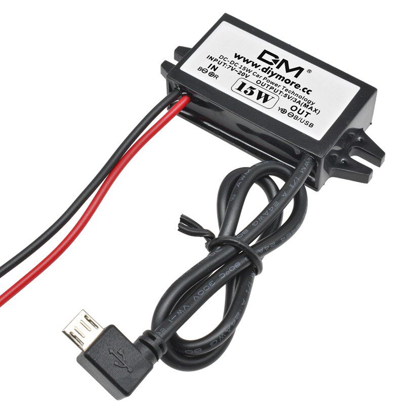 DC-DC降压模块12w车载5V3A线带USB放水电源转换器手机充电降压线