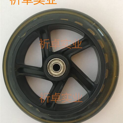 包邮6寸残疾车专用轮片聚氨酯轮行李车轮静音耐磨买菜车轮双轴承