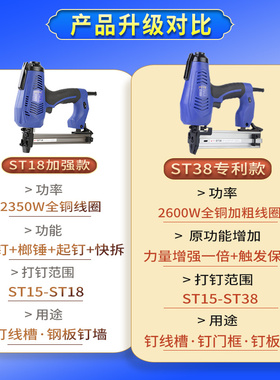 新艺ST38ST18电动钉枪射钉钢钉枪混凝土打钉器水泥墙排钉线槽神器