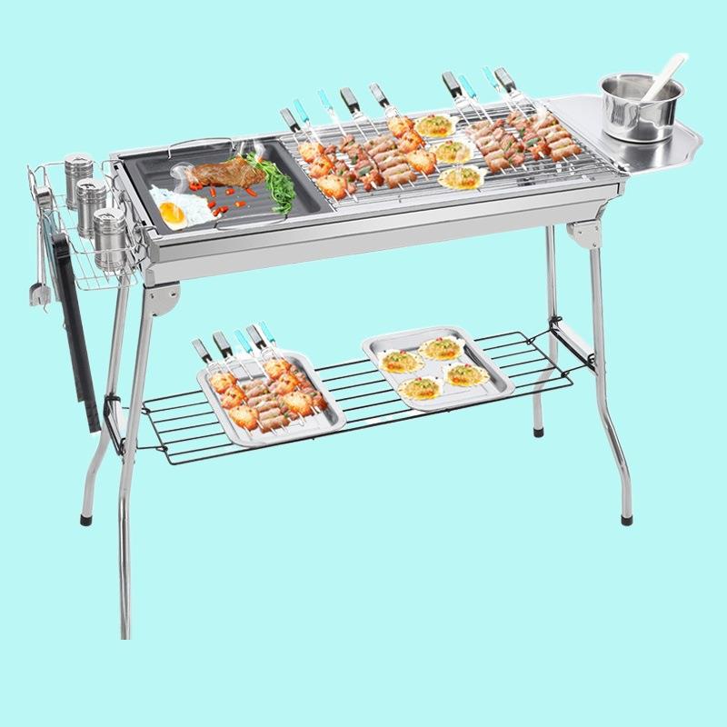 简时空烧烤炉家用户外木炭烧烤架不锈钢折叠便携式炉子家庭碳烤炉