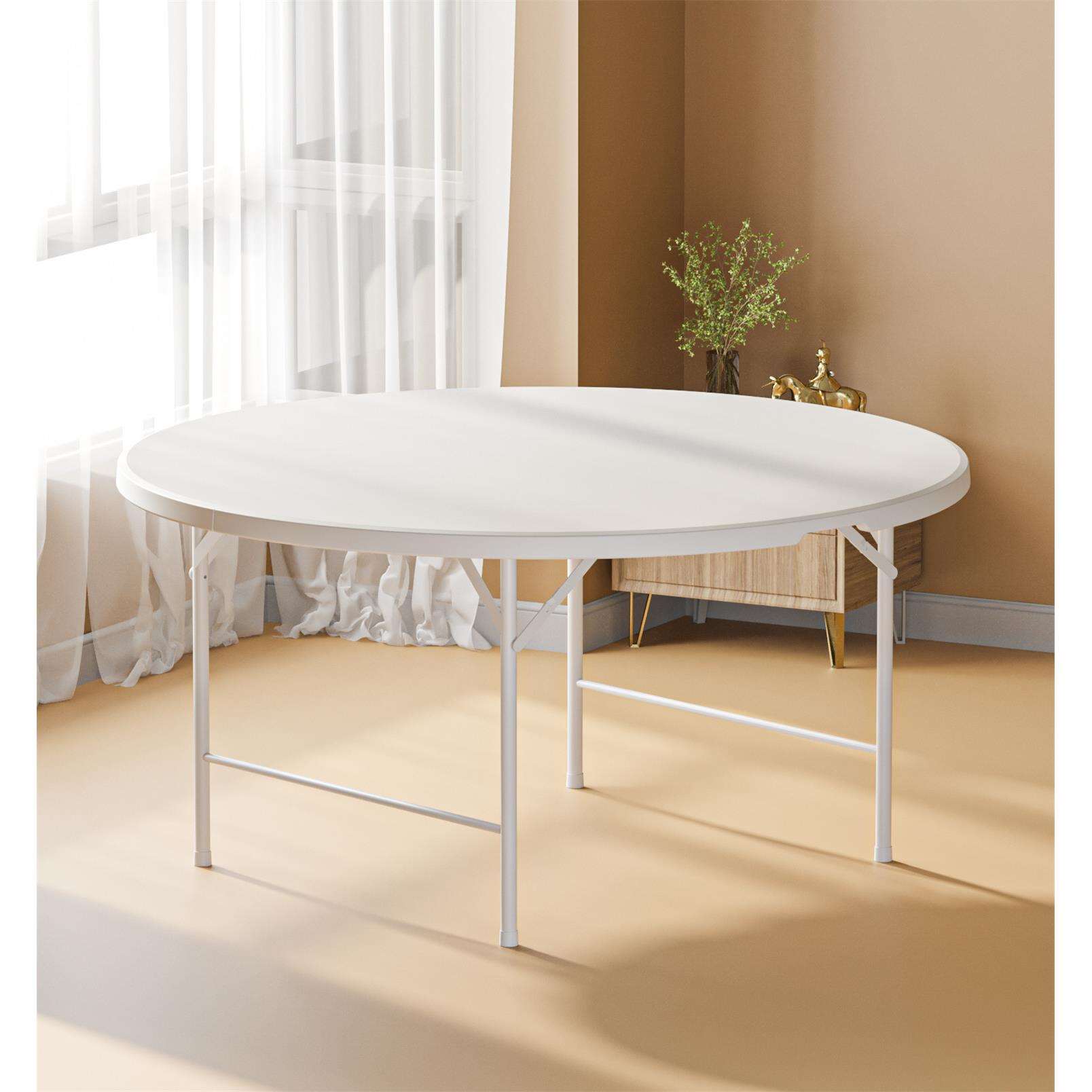 跨境折叠圆桌简易便携家用吃饭户外聚餐桌外贸折叠圆桌子野炊家具