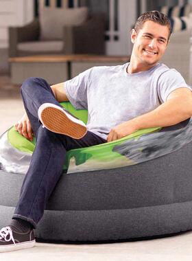 INTEX66581绿色圆形单人沙发折叠充气沙发家庭沙发懒人沙发