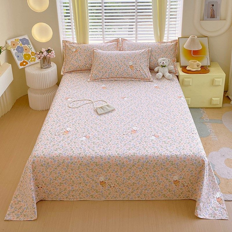 加厚老粗布纯棉床单三件套100全棉单人宿舍学生单件被单2025新款