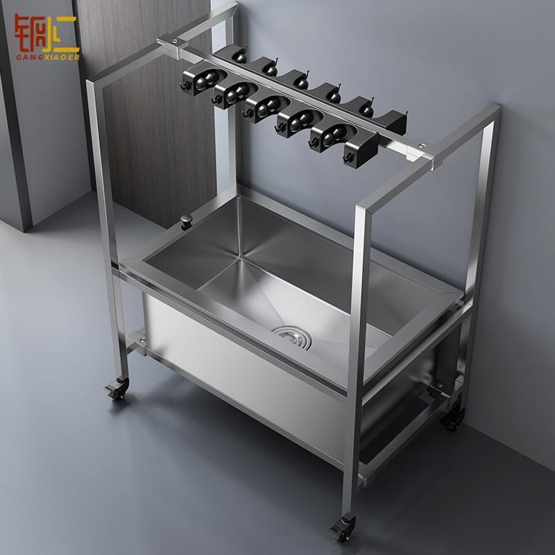 不锈钢拖把池落地式可移动放拖把扫把清洁置物架阳台卫生间拖布池