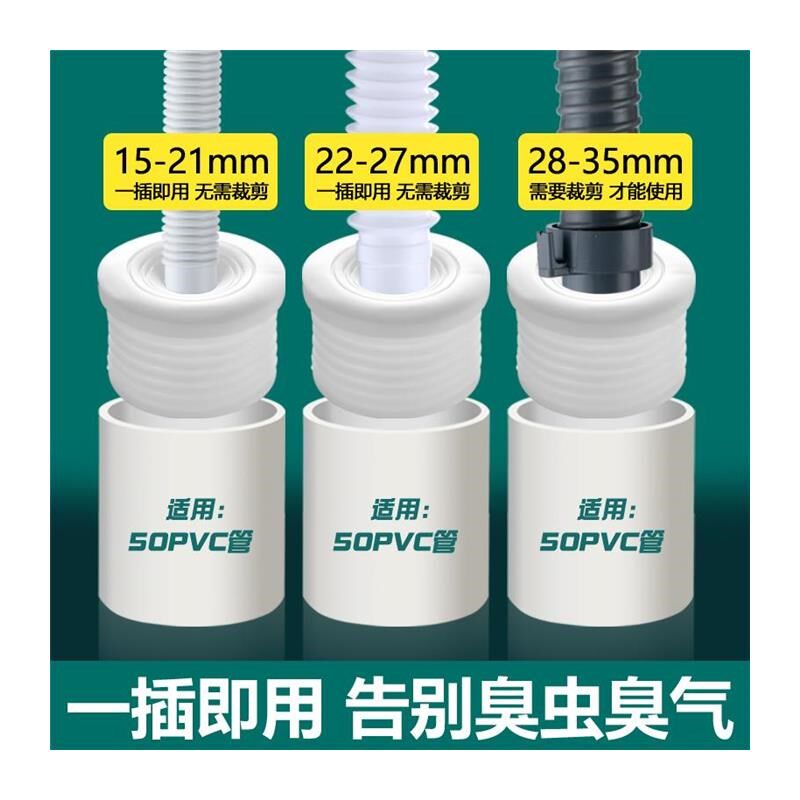 下水管防臭味防溢水密封圈神器洗手池滚筒洗衣机空调排水管密封塞
