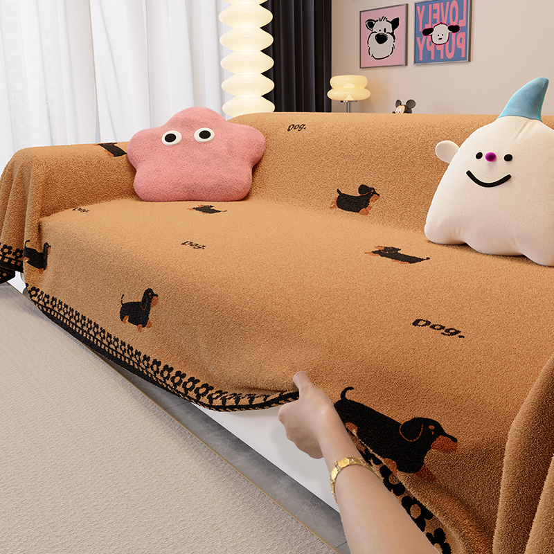 沙发盖布高级感奶油风秋冬保暖毛绒沙发巾一整张2024新款沙发垫子