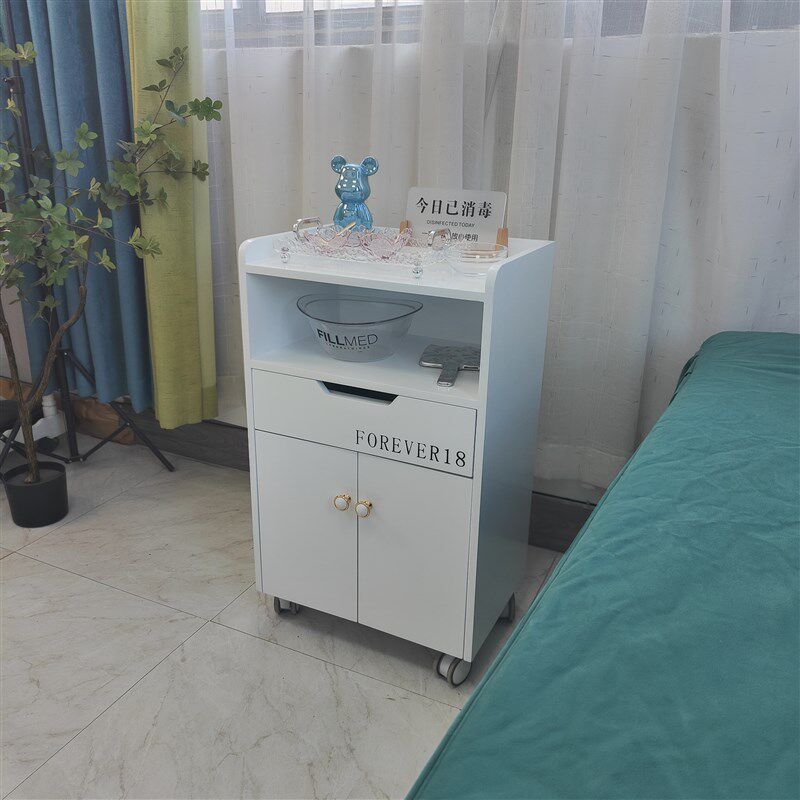 简易实木柜式美容院专用仪器w小推车美甲工具车美发收纳柜美容推