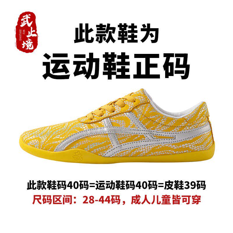 儿童武术竞赛鞋男女练功表演运动太极鞋成人软底炫彩训练鞋