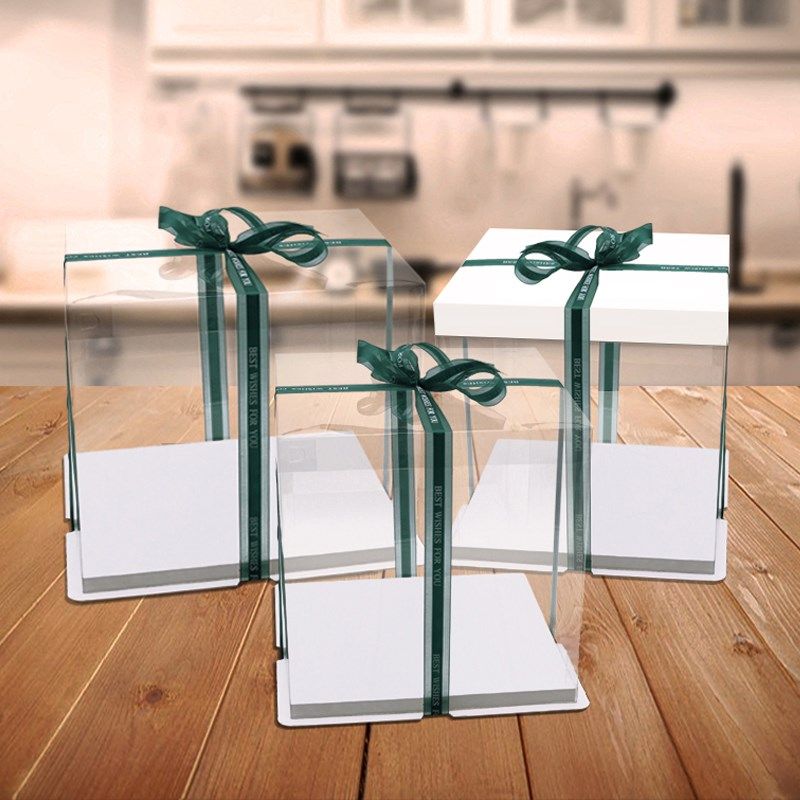 定制方形生日蛋糕盒4 6 8 10寸双层加高透明烘焙包装盒包邮50套,厨房/烹饪用具,点心包装盒/包装袋,淘宝优惠券,粉丝福利购,淘宝优惠卷