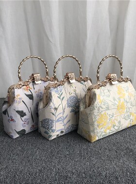 20cm弧形花盖头口金包qdiy手工制作口金材料包免裁刺绣礼物成人di