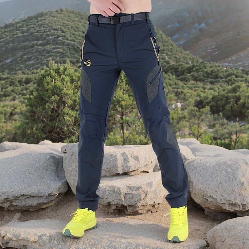 户外防水登山裤男春秋耐磨透气速干裤弹力拼接冲锋裤弹力徒步长裤