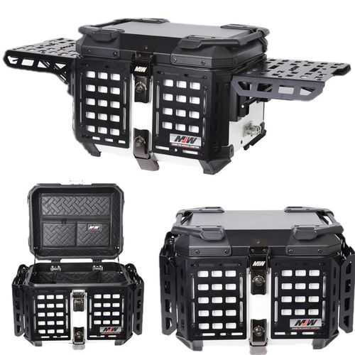 摩托车尾箱多功能装甲黑白铝合金尾箱踏板车电动车后备箱后尾箱