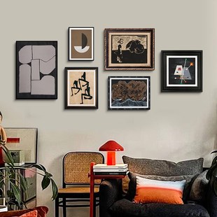 中古风装 复古组合壁画A058 饰画客厅沙发背景墙走廊玄关挂画美式