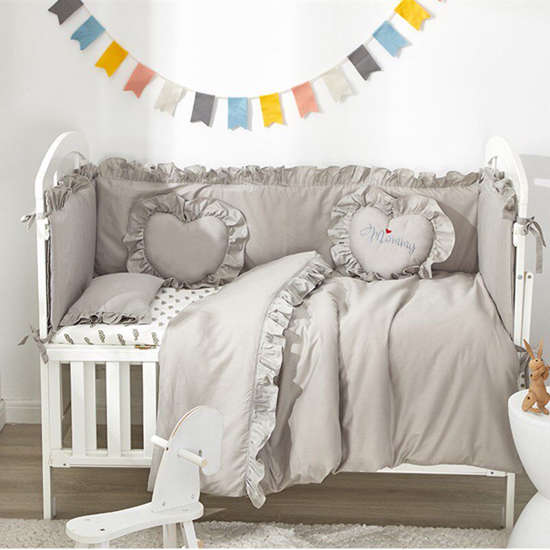 新生婴儿床围 纯棉床品圆床套件床笠防撞床围可拆洗宝宝床品定制