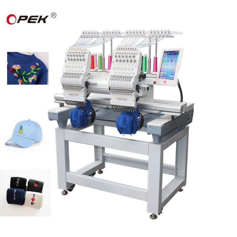 大豪电控绣花机12/15针双头绣花机，帽子包包鞋子LOGO绣