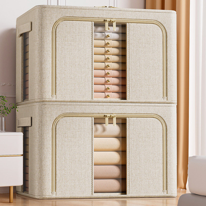 天山棉麻衣服收纳箱家用衣柜整理衣物神器装被子大容量布艺储物袋,收纳整理,收纳箱,淘宝优惠券,粉丝福利购,淘宝优惠卷