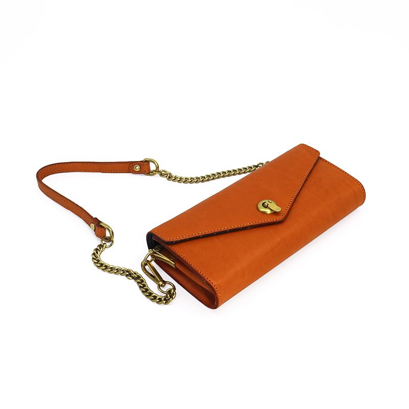 真皮植鞣头层牛皮女包复古锁扣信封卡包单肩包腋下包链条包手机包