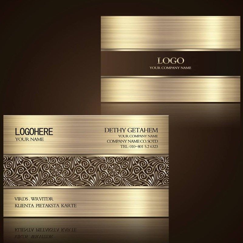 名片制作印刷定制高端科技铁艺钢材简约金色设计商务仿金属拉丝