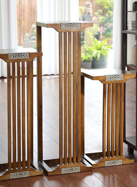 汉韵堂中式实木花架花台客厅摆件多功能置物架阳台装饰中国风花几