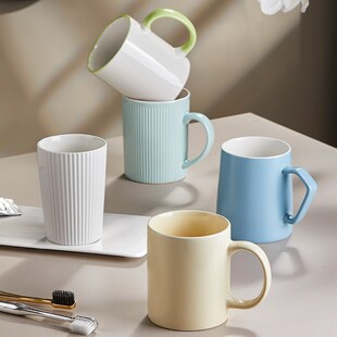 刷牙杯家用高档陶瓷牙缸牙刷杯简约情侣款一对牙杯洗漱杯牙具杯子