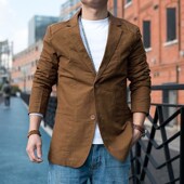 复古简约男装 韩版 便服单西 春秋休闲西装 男外套 修身 小西服男大码
