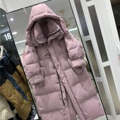 新款 连帽羽绒服女中长款 冬季 百搭宽松休闲加厚保暖轻薄外套1.23
