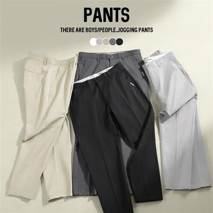 透气棉料锥形小脚裤 JIEYI 复古潮男夏季 9九分休闲裤 子潮 简约时尚