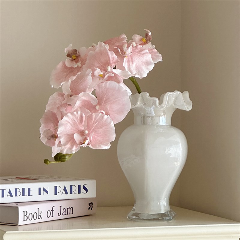 法式复古琉璃玻璃花瓶客厅插花高级感桌面摆件软装饰品拍照道具