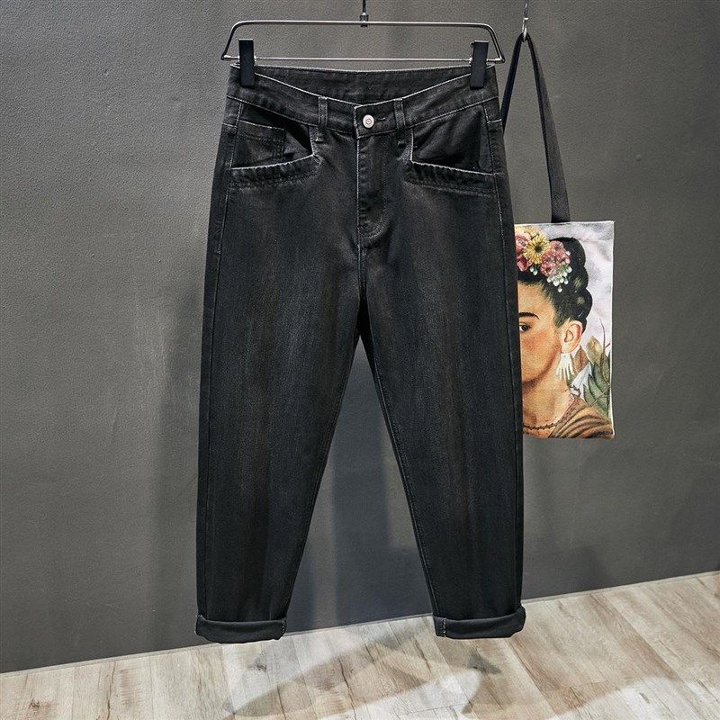 黑色宽松哈伦牛仔裤男锥形直筒老爹裤春秋新款休闲百搭男士裤子潮,男装,牛仔裤,淘宝优惠券,粉丝福利购,淘宝优惠卷