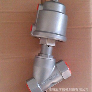 直供不锈钢材质双气孔DN32口径80气缸螺纹式蒸汽气动角座阀