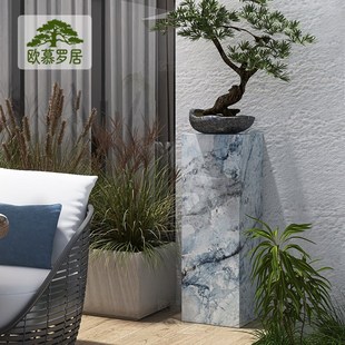 花园装饰品摆件底座庭院造景布置别墅玄关阳台大理石户外岩板花架