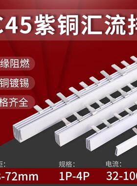 NXB空开汇流排32A/40A/63A/100A断开关并排连接1P/2P/3P紫铜条