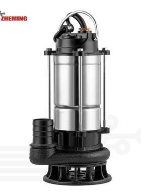 不锈钢污水泵220v370w550w750w1100w1500w2200w大流量潜水污水泵
