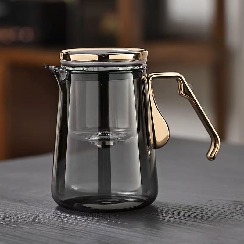 1000ml新款磁吸飘逸杯家用办公茶水分离杯茶具泡茶壶耐热玻璃过滤
