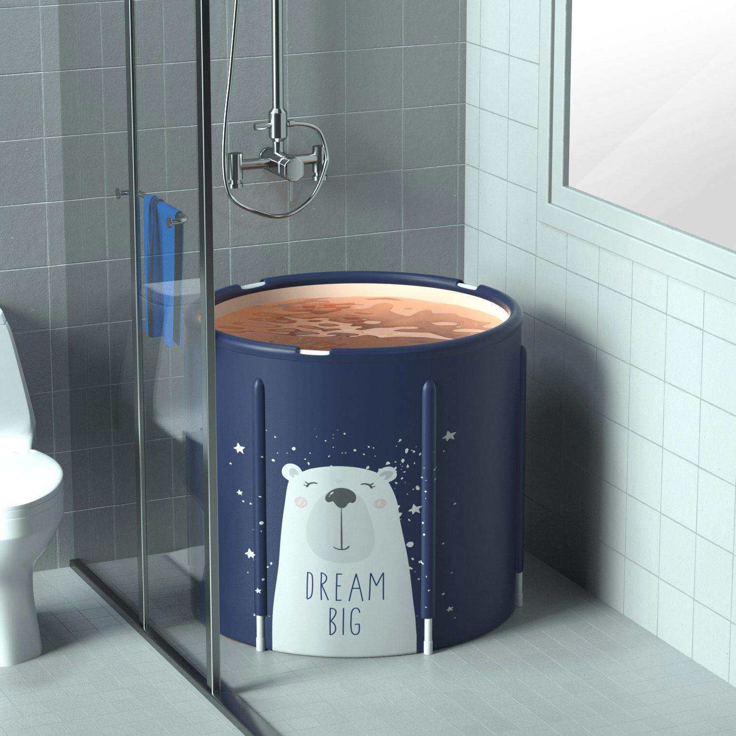 柚哩蛇折叠加厚浴桶泡澡桶成人家用大人浴盆塑料免充气洗澡沐浴桶