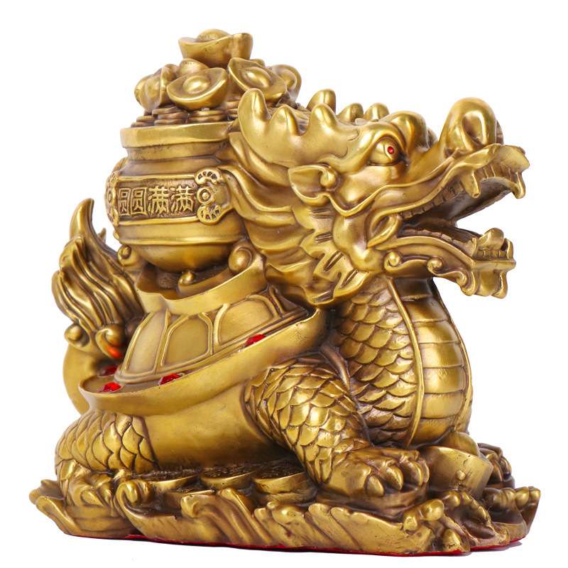杨铜记 铜器批铜金钱龙龟工艺饰品 运财归来 铜聚宝盆龙龟