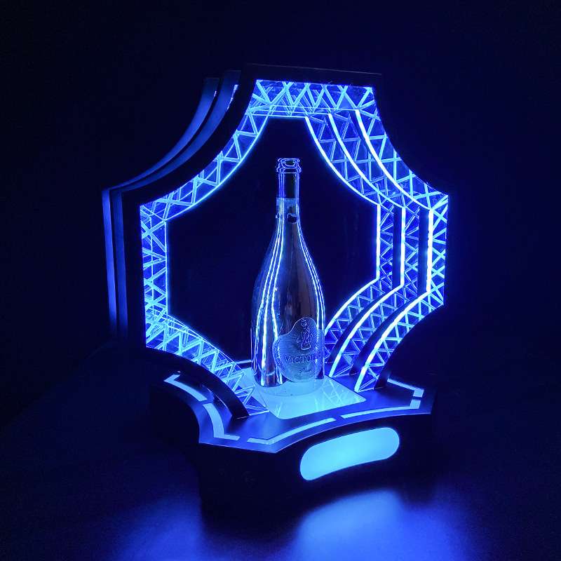 冰蓝光多边形酒座酒吧夜场KTV创意出酒神器XO香槟酒座酒架道具