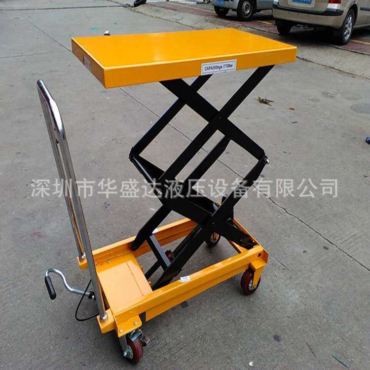150kg手动升降平台 剪叉升降平台推车手推升高平台模具车