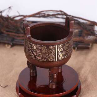 杨铜记 厂家 全铜 仿古铜鼎摆件 家居办公摆件 圆鼎