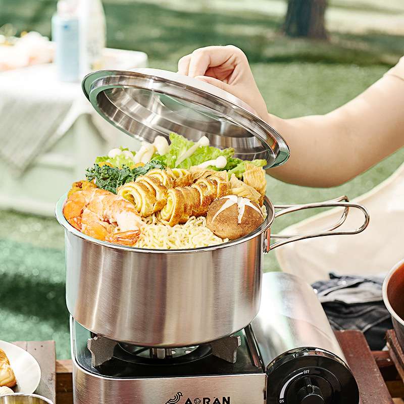 不锈钢户外烧水壶套锅厨具露营煎锅便携式野炊装备全套装煮饭神器