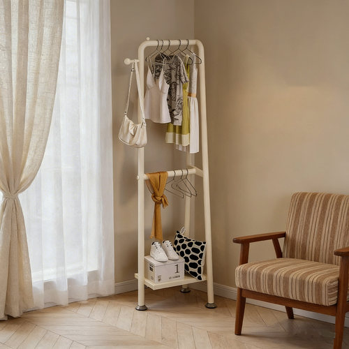 家用转角双层衣帽架卧室客厅收纳